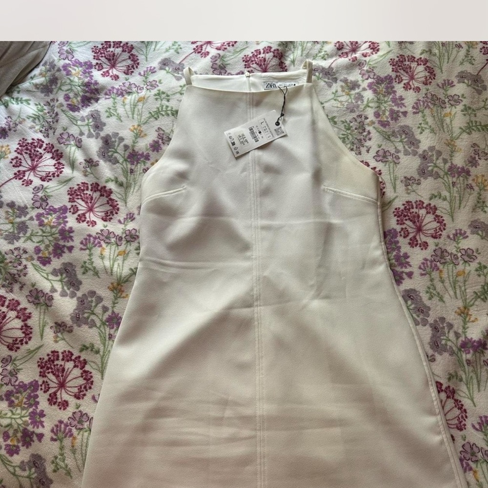 ZARA white a line mini dress
